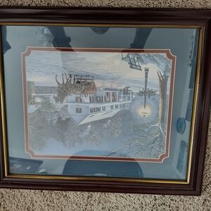 Framed Art Print with Dark Wood Frame